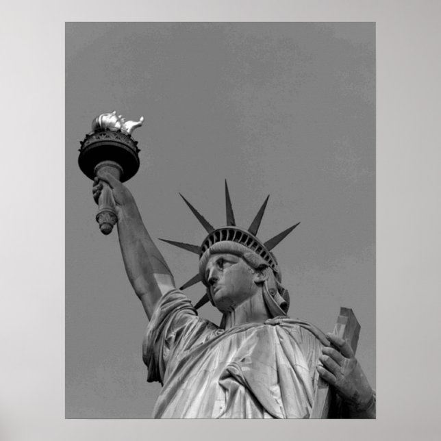Black & White Statue of Liberty New York Poster (Front)