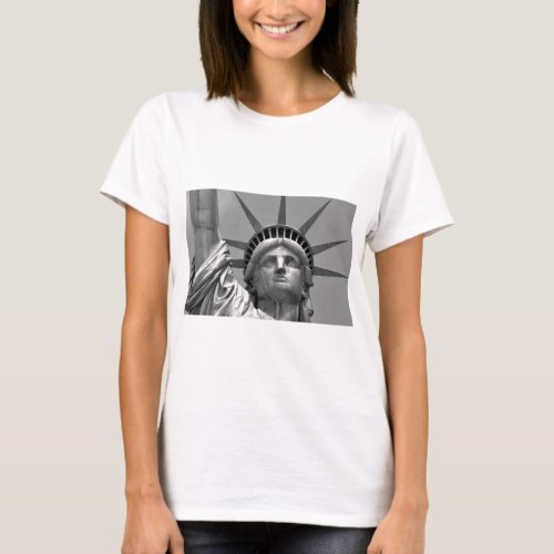 Black  White Statue of Liberty New York T_Shirt