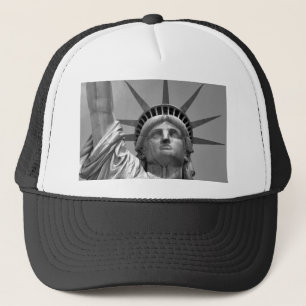 Black & White Statue of Liberty New York Trucker Hat