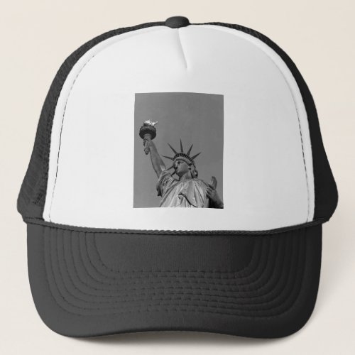 Black  White Statue of Liberty New York Trucker Hat