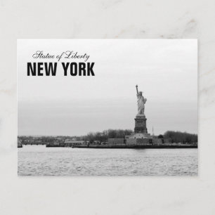 Black White Statue of Liberty - NY New York Postcard