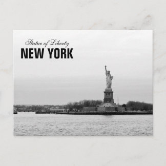 Black White Statue of Liberty - NY New York Postcard