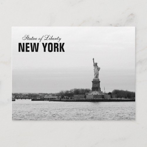 Black White Statue of Liberty _ NY New York Postcard