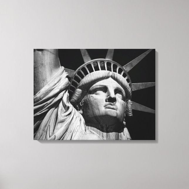 Black & White Statue of Liberty NYC Canvas Print (Front)