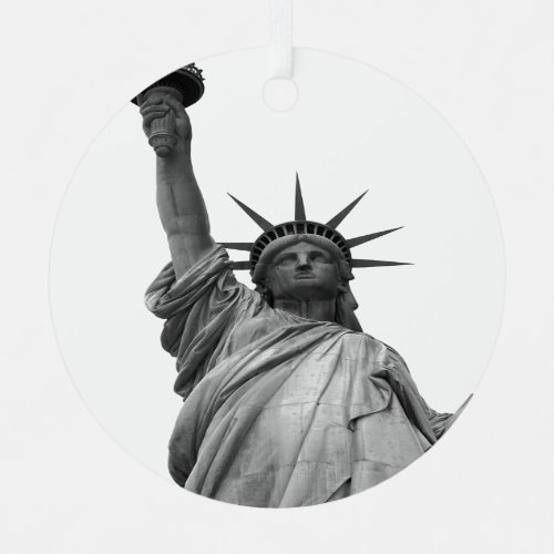 Black  White Statue of Liberty Ornament