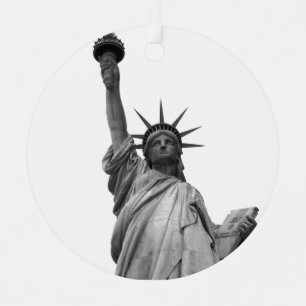 Black & White Statue of Liberty Ornament
