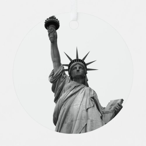 Black  White Statue of Liberty Ornament