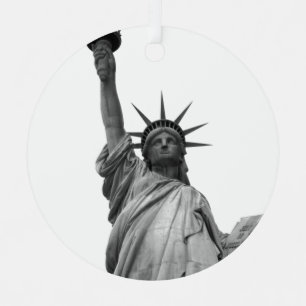 Black & White Statue of Liberty Ornament