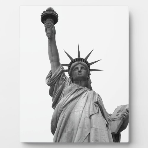 Black  White Statue of Liberty Plaque