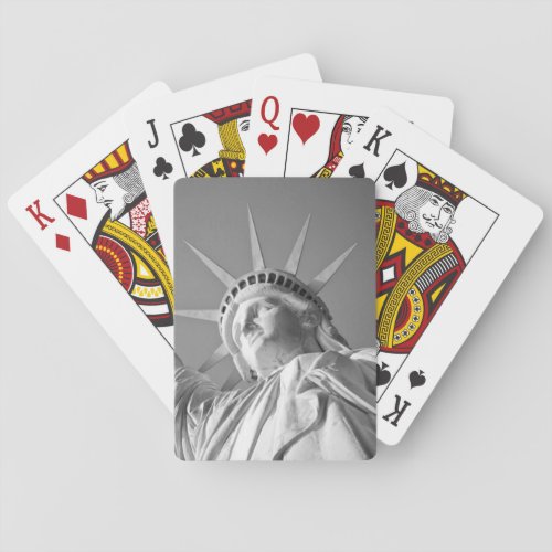 Black White Statue of Liberty Playing Cards