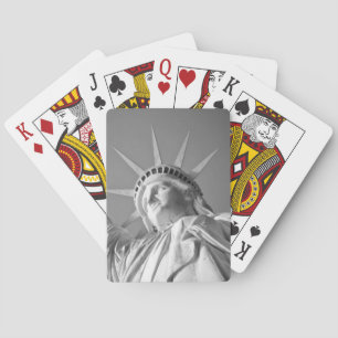 Black White Statue of Liberty Poker Cards