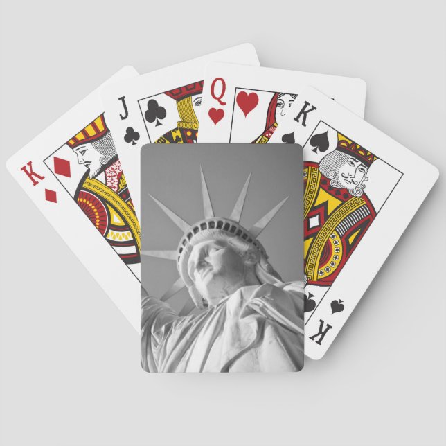 Black White Statue of Liberty Poker Cards (Back)