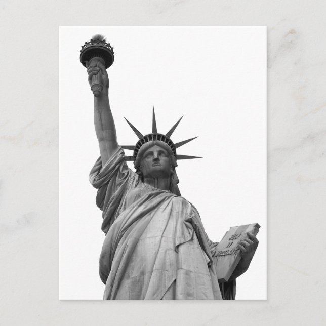 Black & White Statue of Liberty Postcard (Front)