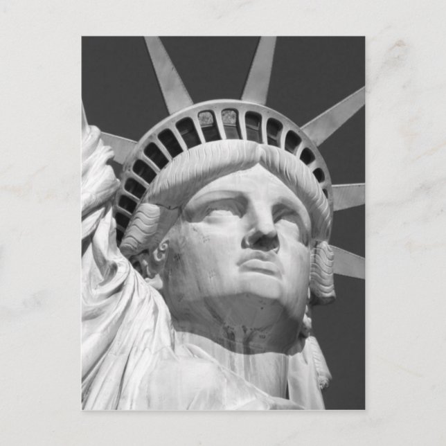 Black & White Statue of Liberty Postcard (Front)