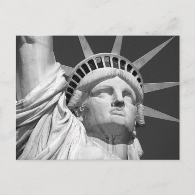Black & White Statue of Liberty Postcard (Front)