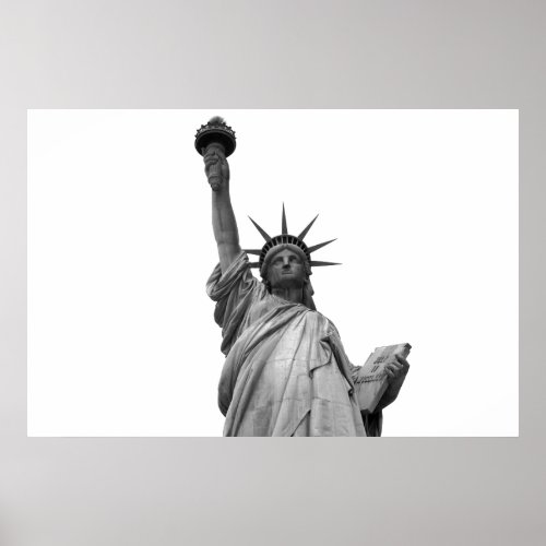 Black  White Statue of Liberty Poster