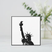 Black & White Statue of Liberty Silhouette Invites (Standing Front)
