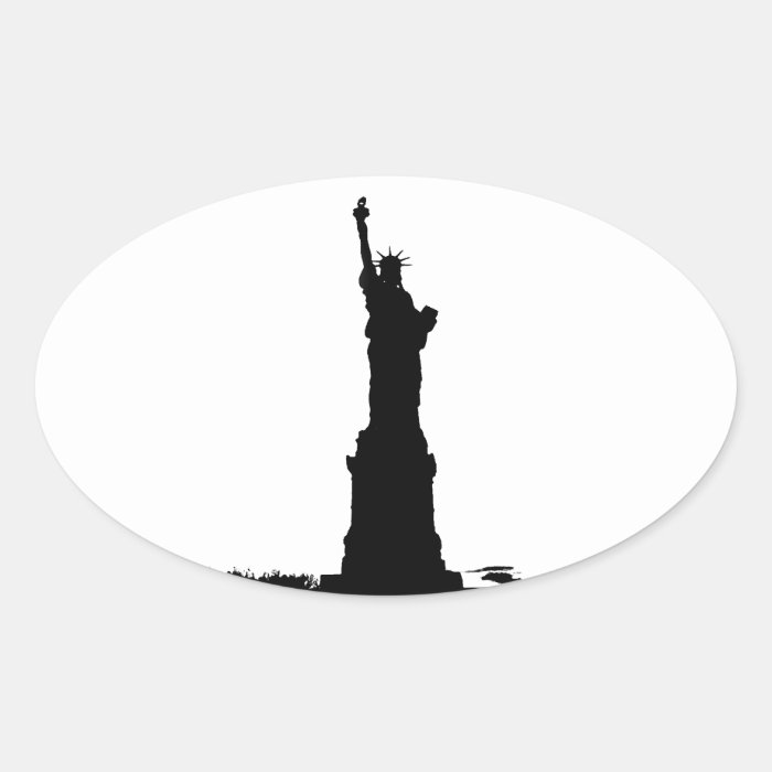 Black & White Statue of Liberty Silhouette Sticker