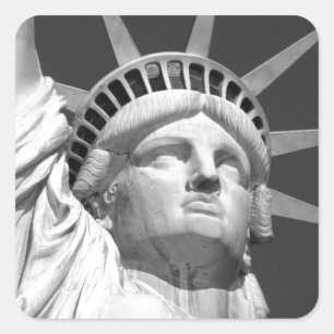 Black & White Statue of Liberty Square Sticker