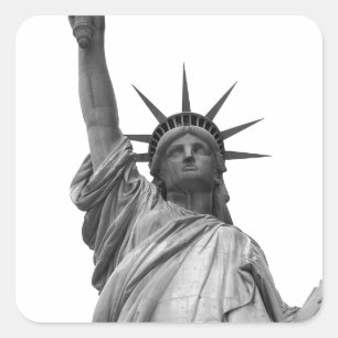 Black & White Statue of Liberty Square Sticker