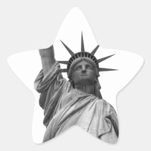 Black & White Statue of Liberty Star Sticker