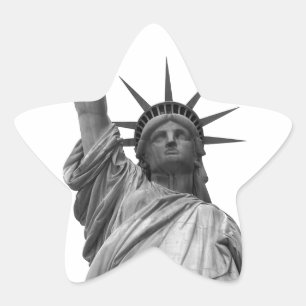 Black & White Statue of Liberty Star Sticker