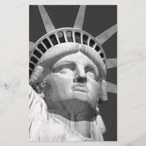 Black  White Statue of Liberty Stationery
