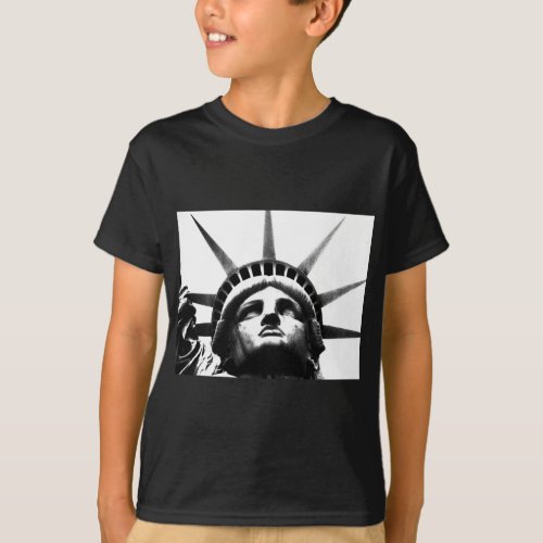 Black  White Statue of Liberty T_Shirt