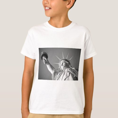 Black White Statue of Liberty T_Shirt