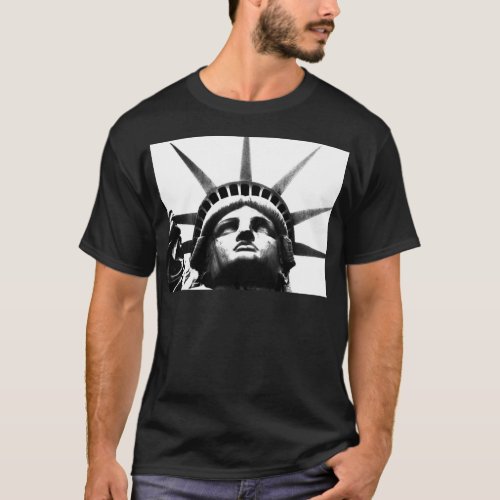 Black  White Statue of Liberty T_Shirt