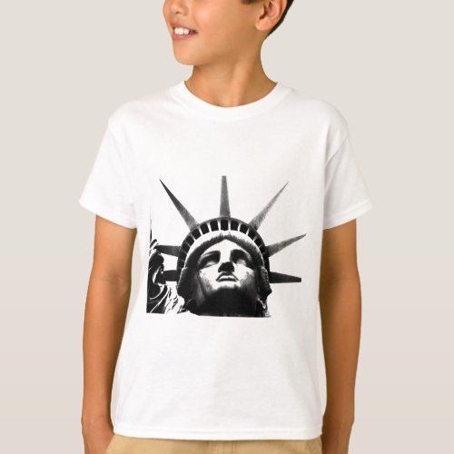 Black  White Statue of Liberty T_Shirt