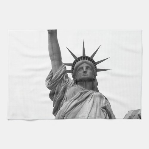 Black  White Statue of Liberty Towel