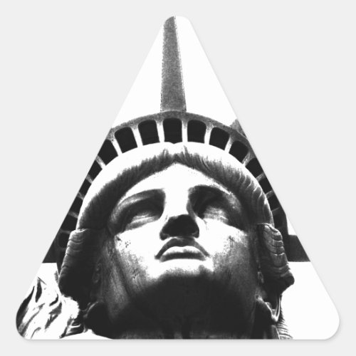 Black  White Statue of Liberty Triangle Sticker