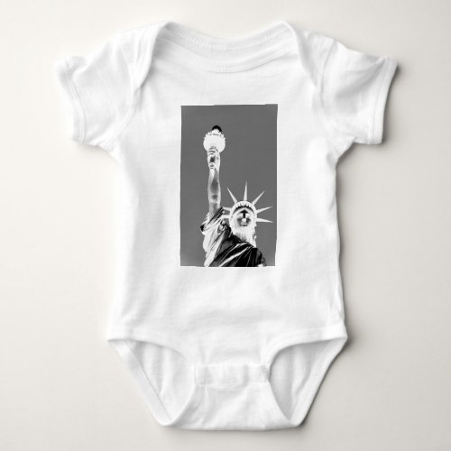 Black  White Statueof Liberty New York City Baby Bodysuit