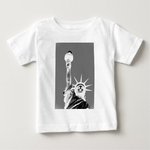 Black  White Statueof Liberty New York City Baby T_Shirt