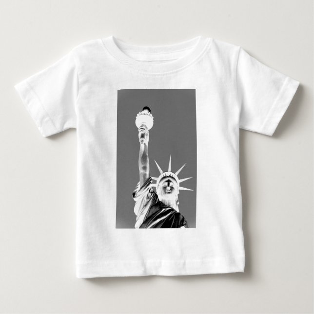 Black & White Statueof Liberty New York City Baby T-Shirt (Front)