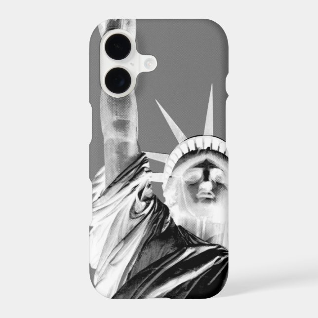 Black & White Statueof Liberty New York City iPhone Case (Back)