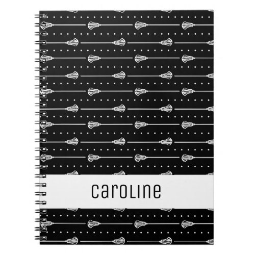 Black White Sticks and Dotted Lines Pattern Notebook