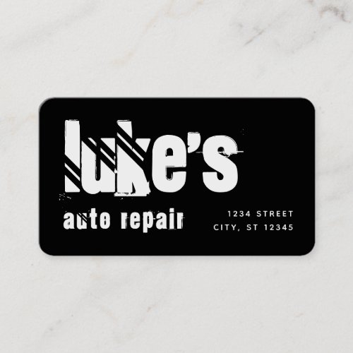 Black White Street Auto Repair Business Card