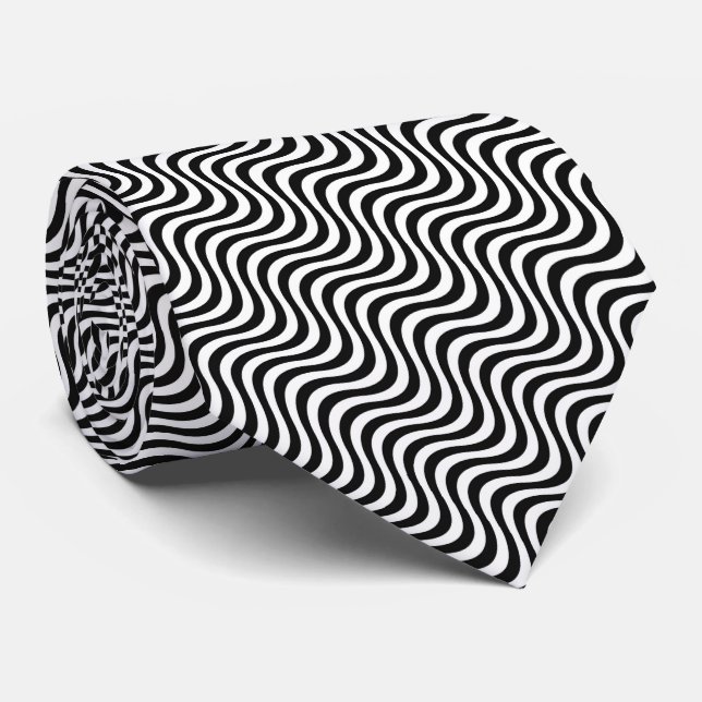 BLACK & WHITE STRIPE-2 NECK TIE (Rolled)