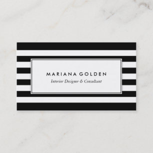 Black White Stripe Business Card