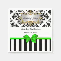 Lime Green and White Ribbon Stripe Paper