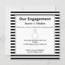 Black & White Stripe Diamond Ring Engagement