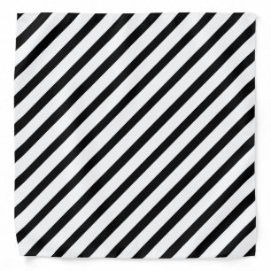 Black White Stripe Formal Wedding Pocket Square Bandana