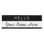 Black &amp; White Stripe 'Hello My Name is...' Custom Tag