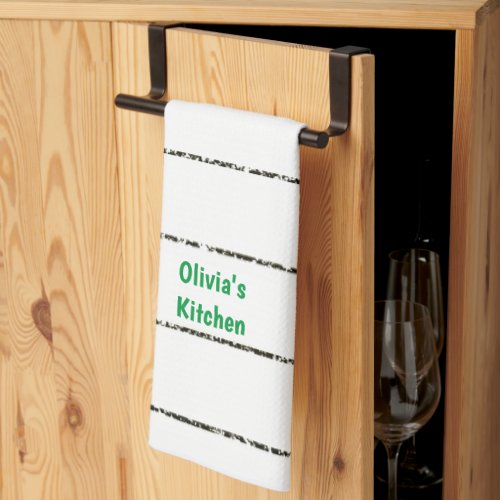 Black White Stripe Kitchen Hand Towel