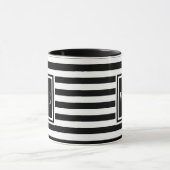 Black White Stripe Monogram Mug (Center)