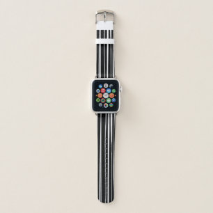 Black & White Stripe Pattern Apple Watch Band