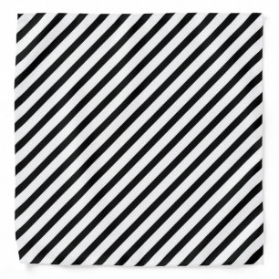 Black White stripe pattern bandana