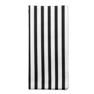 Black White Stripe Pattern Dinner Napkin